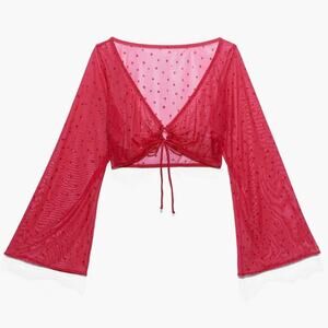 Savage X Fenty Gift Me More Sleep Top Size 2X Sheer Star Feminine Romantic